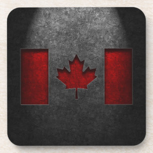 Dessous-de-verre Texture de la pierre du drapeau canadien