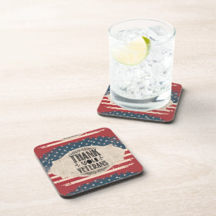 Dessous-de-verre Thank You Veterans Beverage Coaster