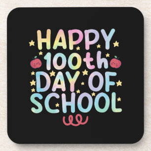 Dessous-de-verre Tie Dye Happy 100e jour d'école Enseignant Élève