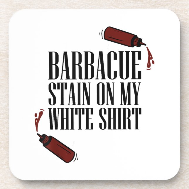 Dessous-de-verre Tige barbecue sur mon blanc (Devant)