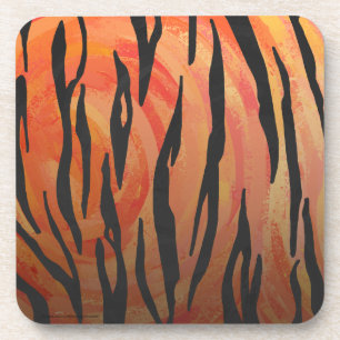 Dessous-de-verre Tiger chaud orange et noir