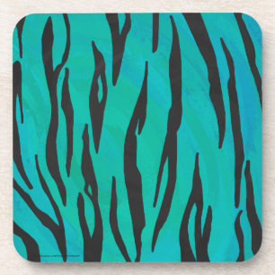 Dessous-de-verre Tiger noir et Turquoise