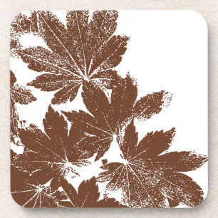 Dessous-de-verre Timbre Brown de feuille d'érable