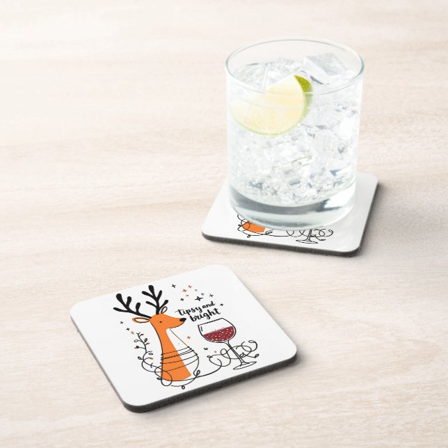 Dessous-de-verre Tipsy and Bright Reindeer  (Côté Droit)