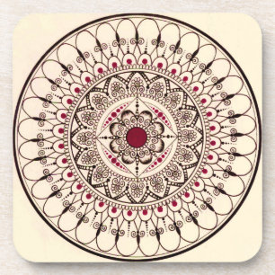 Dessous de verre tirés par la main de mandala