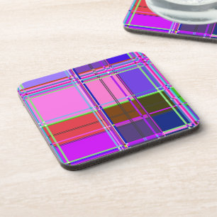Dessous-de-verre Tissu à motif tartan rose Madras