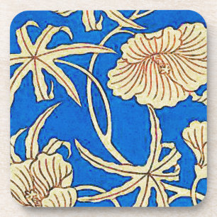 Dessous-de-verre Tissu de soie japonaise - bleu et beige