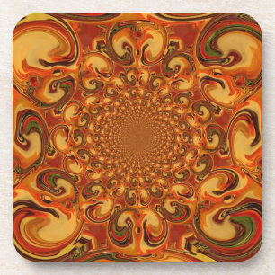 Dessous-de-verre Tons Abstraits orange, marron et vert
