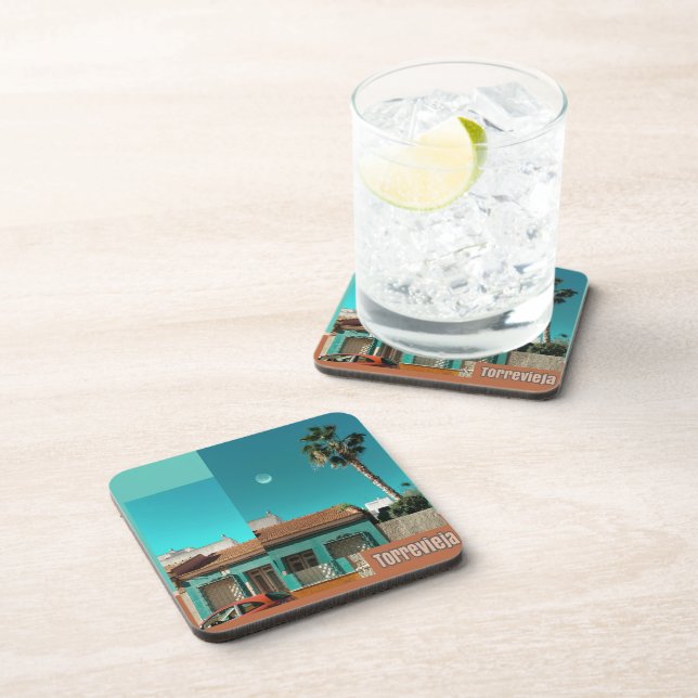 Dessous-de-verre Torrevieja en Orange et Turquoise (Côté Droit)