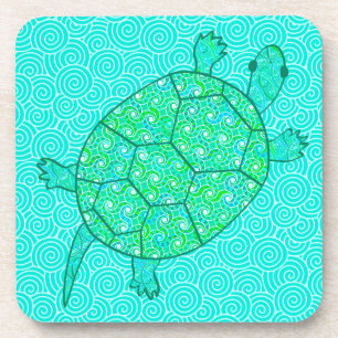 Dessous-de-verre Tortue en arabesque tourbillonnante - nuances de v