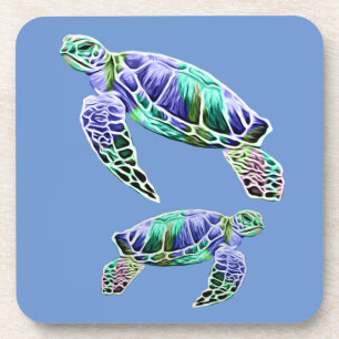Dessous-de-verre Tortues marines bleu-vert
