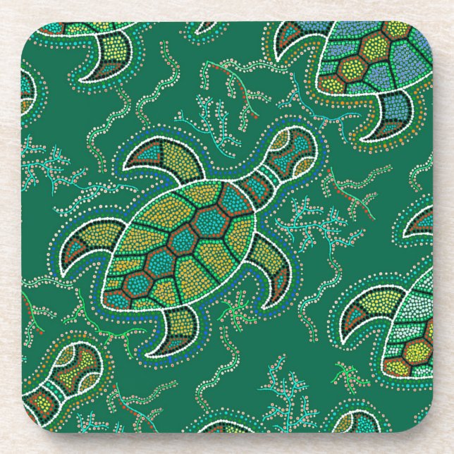 Dessous-de-verre Tortuga des Caraïbes (Devant)