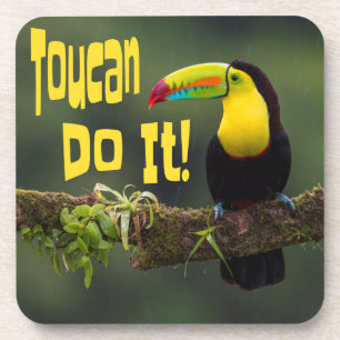 Dessous-de-verre Toucan Le Fait ! Coloré Motivationnel Oiseau amusa