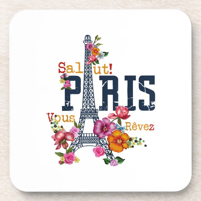 Dessous-de-verre Tour Eiffel Paris Chemise Salut Flower Paris Fra (Devant)