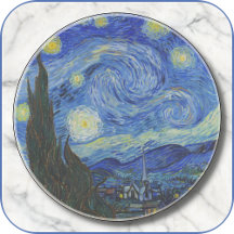 DESSOUS DE VERRE TOUR en grès - "Nuit étoilée" -va