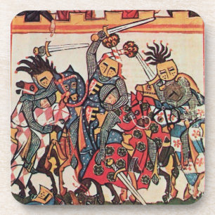 DESSOUS-DE-VERRE TOURNOI MÉDIÉVAL, COMBATTRE DES CHEVALIERS ET DES 