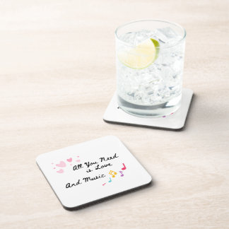 Dessous-de-verre Tout ce dont vous avez besoin est l'amour et la mu