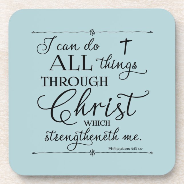 Dessous-de-verre Tout par le Christ - Philippiens 4:13 (Devant)