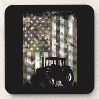Dessous-de-verre Tracteur de drapeau de camouflage Camion de ferme