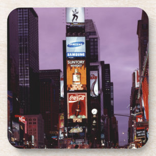 Dessous-de-verre Trafic Carré du New York Times la nuit