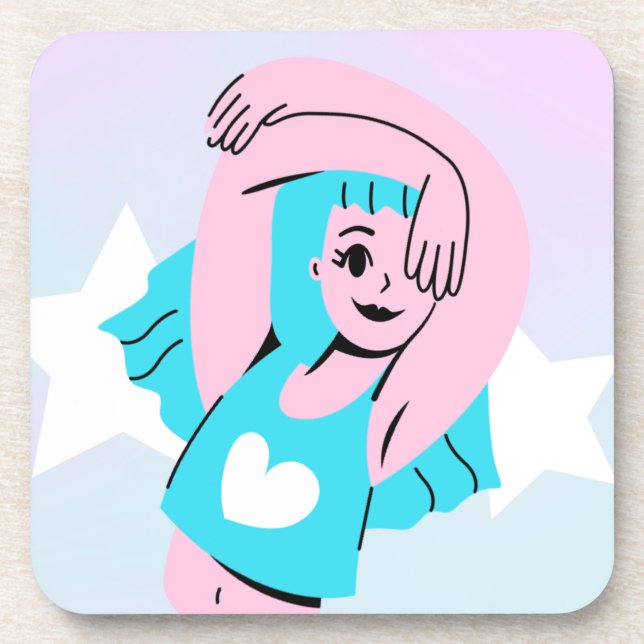 Dessous-de-verre trans art on paper coaster (Devant)