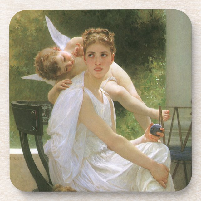 Dessous-de-verre Travail interrompu par Bouguereau, Angel Portrait (Devant)