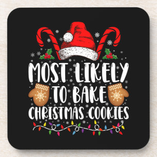 Dessous-de-verre Très Probablement Bake Noël Cookie Famille Xmas