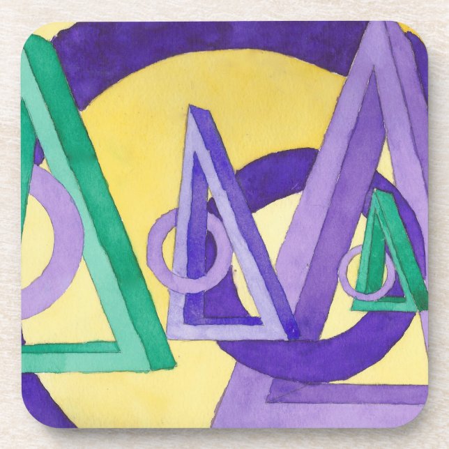 Dessous-de-verre Triangles Abstraits (Devant)