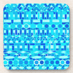 Dessous-de-verre Tribal Batik - bleu turquoise, aqua et cobalt