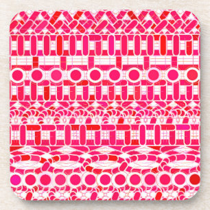 Dessous-de-verre Tribal Batik - Rouge profond, marron et blanc