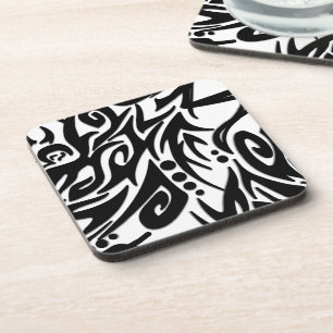 Dessous-de-verre Tribal noir Abstrait