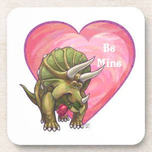 Dessous-de-verre Tricératops Red Rose Heart