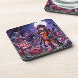 Dessous-de-verre Trick ou traiter Halloween Zombies distribuer le c