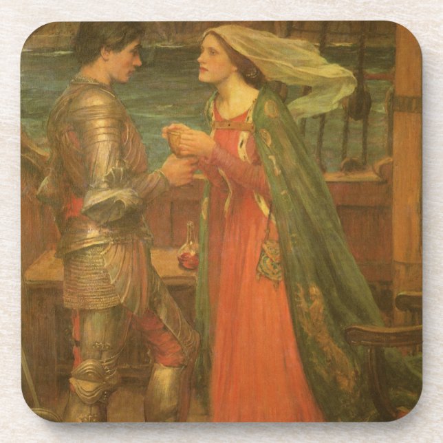 Dessous-de-verre Tristan et Isolde par John William Waterhouse (Devant)