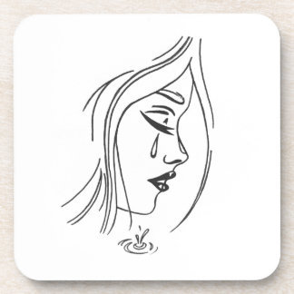Dessous de verre tristes de fille