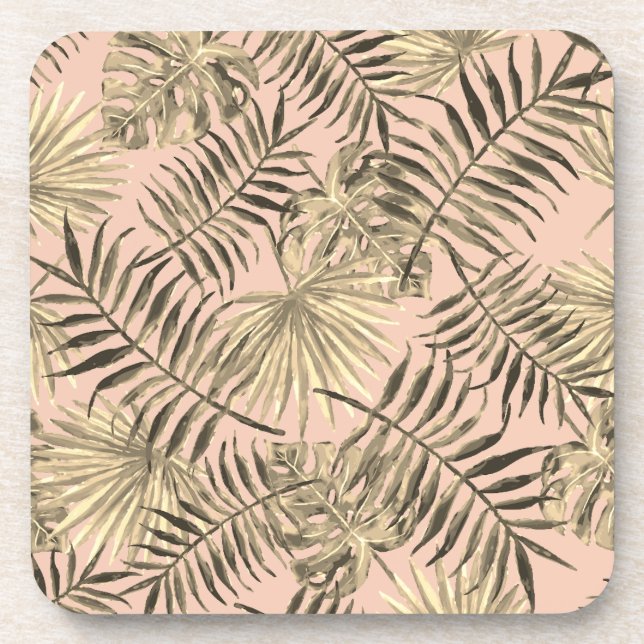 Dessous de verre tropical aux feuilles de palme (Devant)