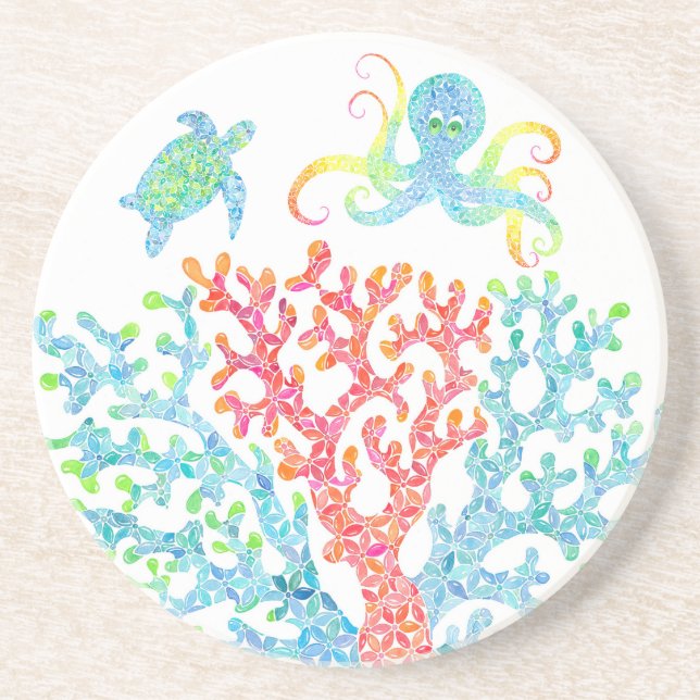 Dessous de verre tropical de corail (Devant)