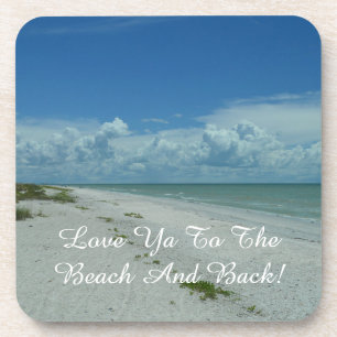 Dessous-de-verre Tropical Island Beach Photo Citation Typographie