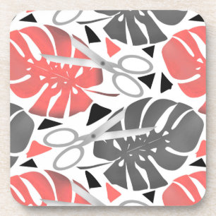Dessous-de-verre Tropical print monstera leaves scissors jungle exo