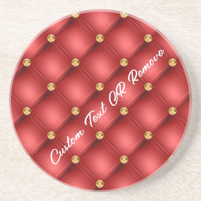 Dessous de verre Tufé Diamond Or Rouge avec texte  (Devant)