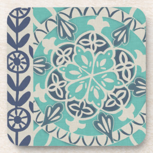 Dessous-de-verre Tuile bleue I de batik