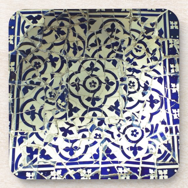 Dessous-de-verre Tuiles de mosaïque de Guell du parc de Gaudi (Devant)