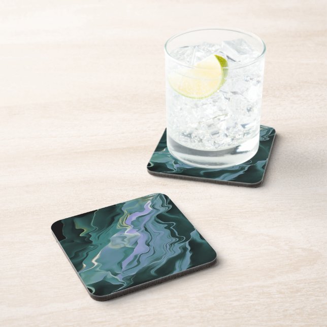 Dessous-de-verre Turbulence bleue Acrylique pour l'art Abstrait (Côté Droit)