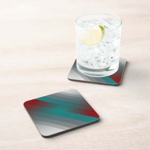 Dessous-de-verre turquoise bordeaux gris rayures