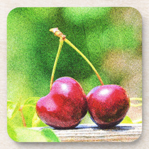 Dessous-de-verre "Two Cherries Fruit" Belle Photo. Commandez dès ma