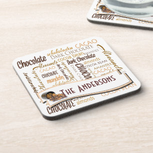 Dessous-de-verre Type d'amande au chocolat Collage personnalisé