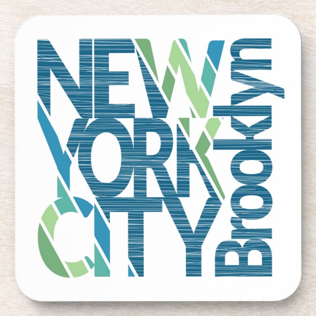 Dessous-de-verre Typographie de Brooklyn New York (Devant)