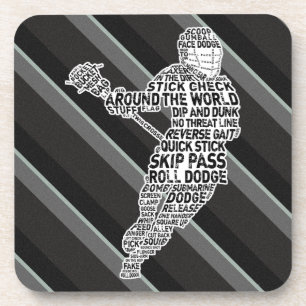 Dessous-de-verre Typographie de Lacrosse Player Boissons Mat