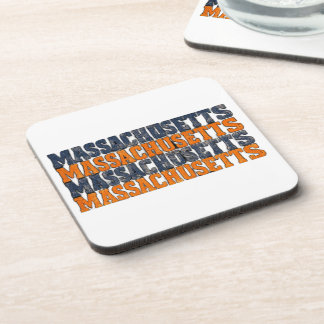 Dessous-de-verre Typographie Empilée Vintage Distressée du Massachu