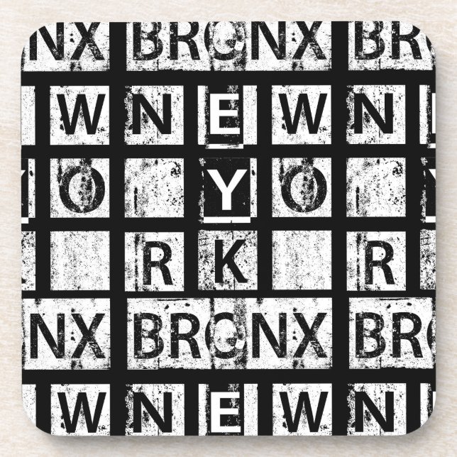Dessous-de-verre Typographie grunge de Bronx New York | (Devant)